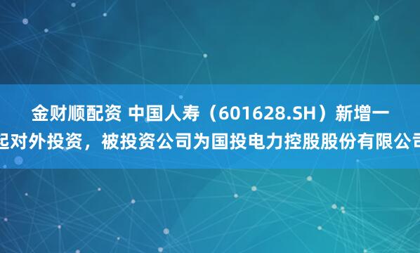 金财顺配资 中国人寿（601628.SH）新增一起对外投资，被投资公司为国投电力控股股份有限公司